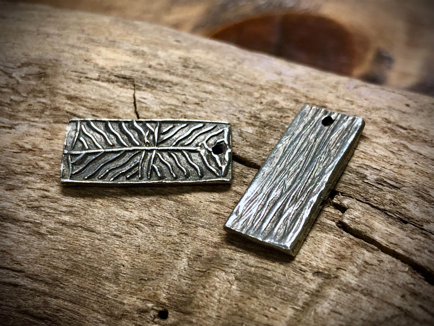 Dorabeth Designs Wavy Lines Pendant Drop Pair - Antiqued