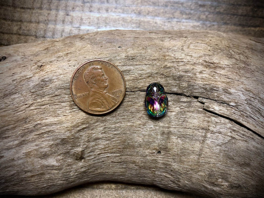 European Crystal Faceted Scarab Bead - Watermelon