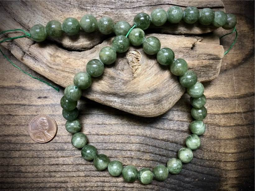 AAA Green Agate Smooth Rounds Bead Strand - 10mm - 15.5"