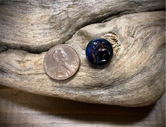 Czech Glass Cat Shank Button