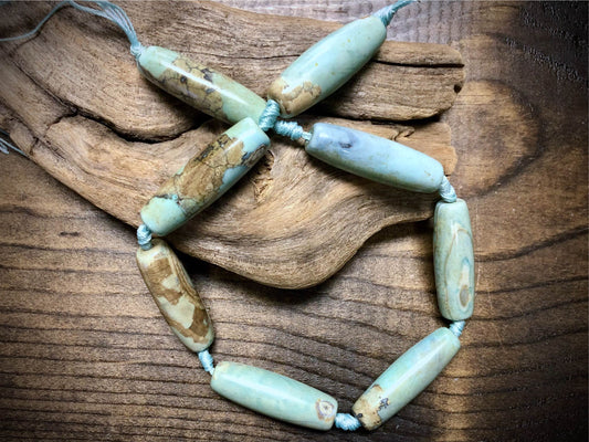 Dragonskin Jasper Barrel Beads - 40mm x 14mm