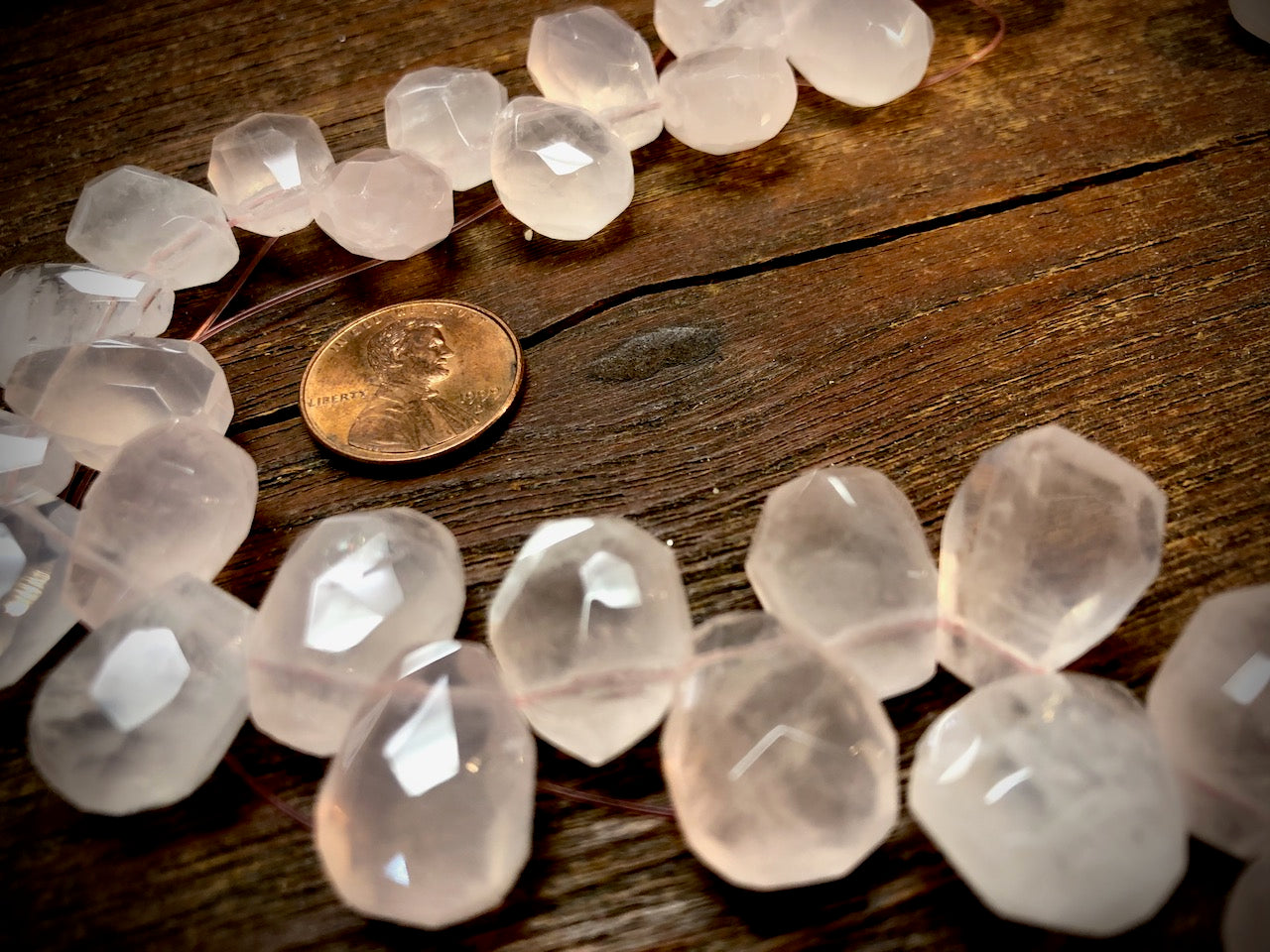 Rose Quartz 13x18mm Faceted Top Drill Teardrop Beads