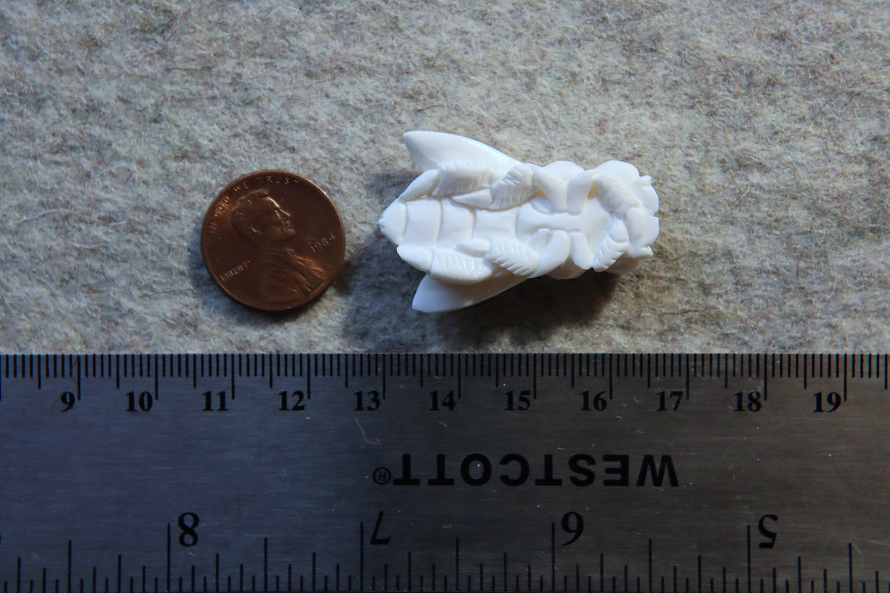 Hand-Carved Bone Bee Bead #20