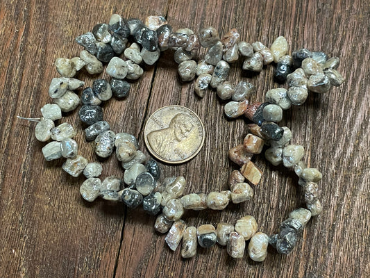 Electroplated Multi-Sapphire Small Hand-Cut Rough Chip Beads