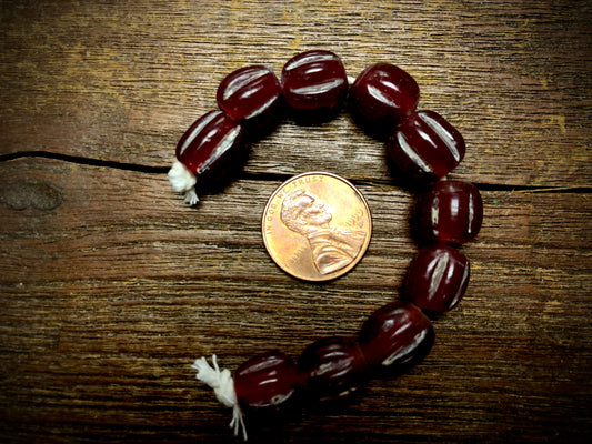 Melon Glass Beads—Ruby
