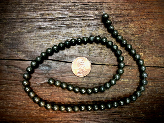 Pyrite 6mm Round Beads