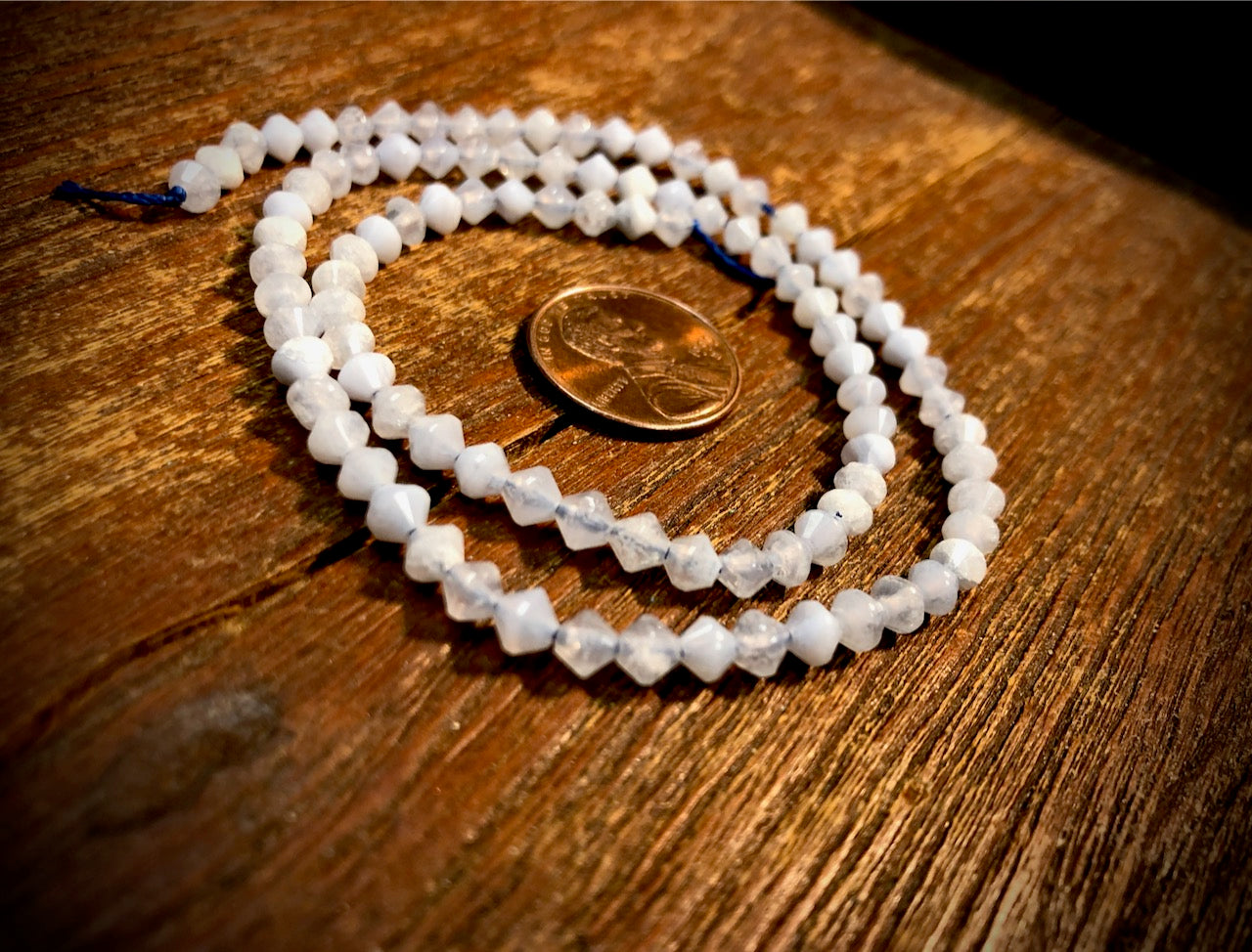 Blue Chalcedony 4mm Bicone Beads