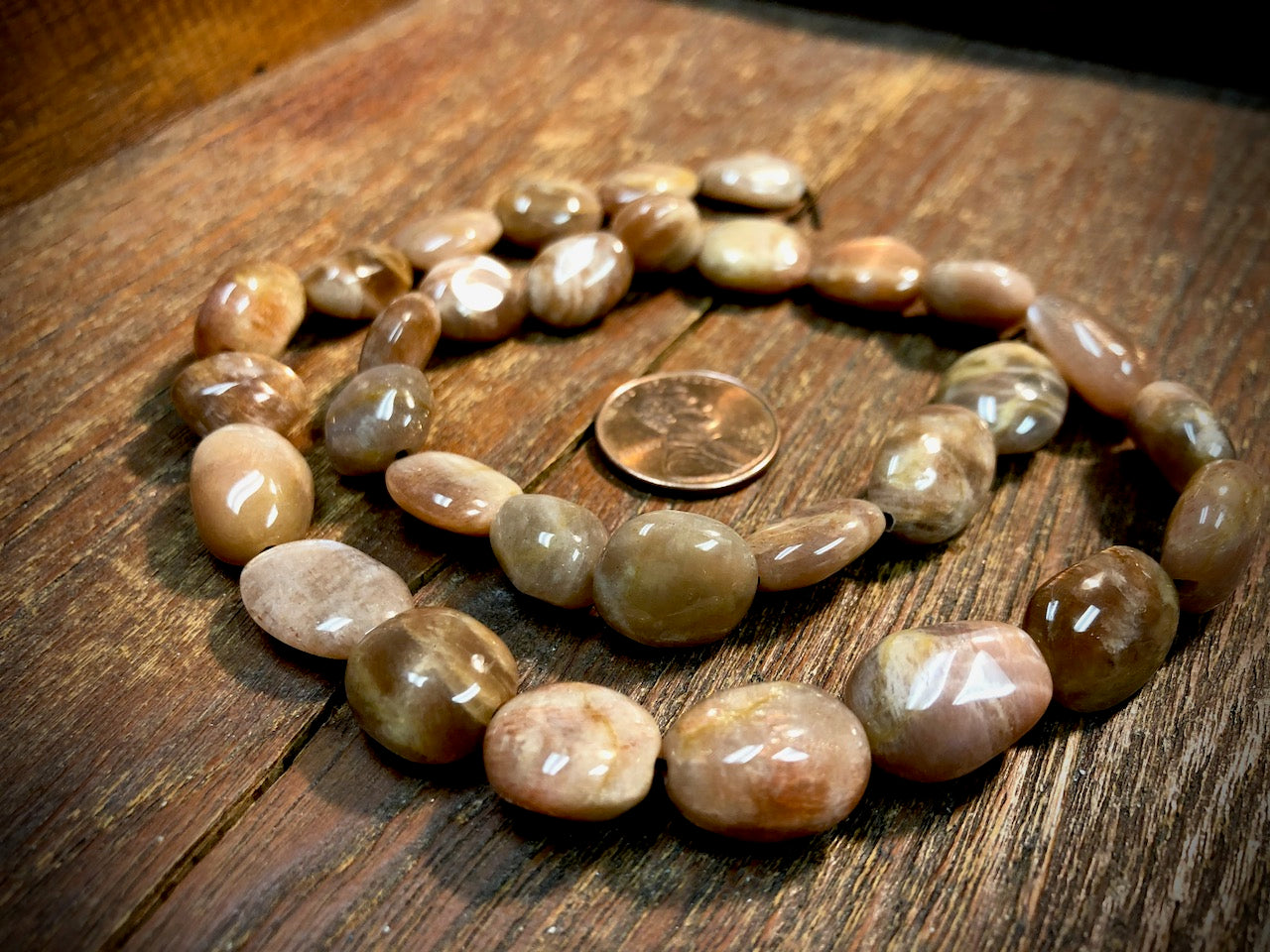 Sunstone 10x20mm Nugget Bead Strand