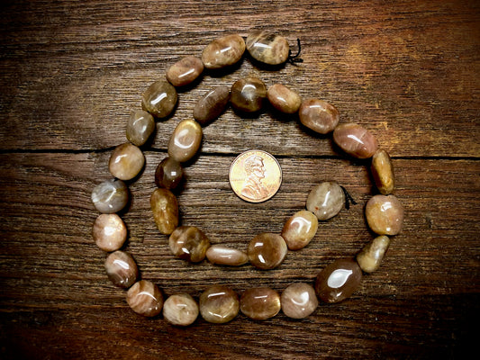 Sunstone 10x20mm Nugget Bead Strand