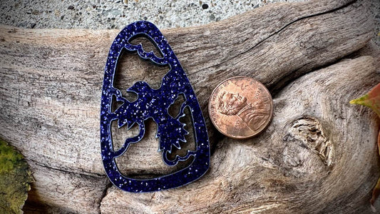 Acrylic Cutout Pendant—Raven—Midnight