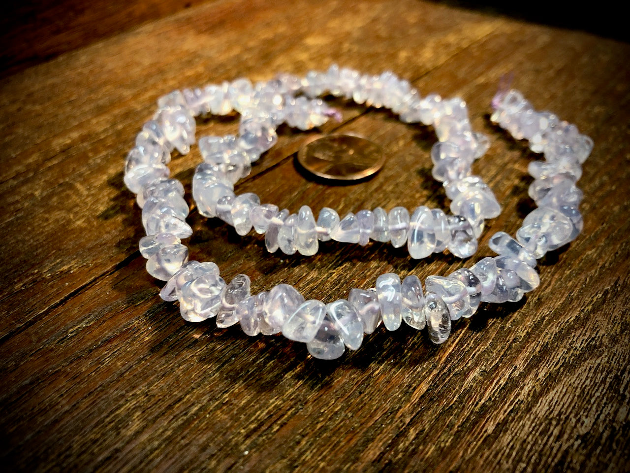 Lavender Amethyst 6x10mm Clear Chip Beads