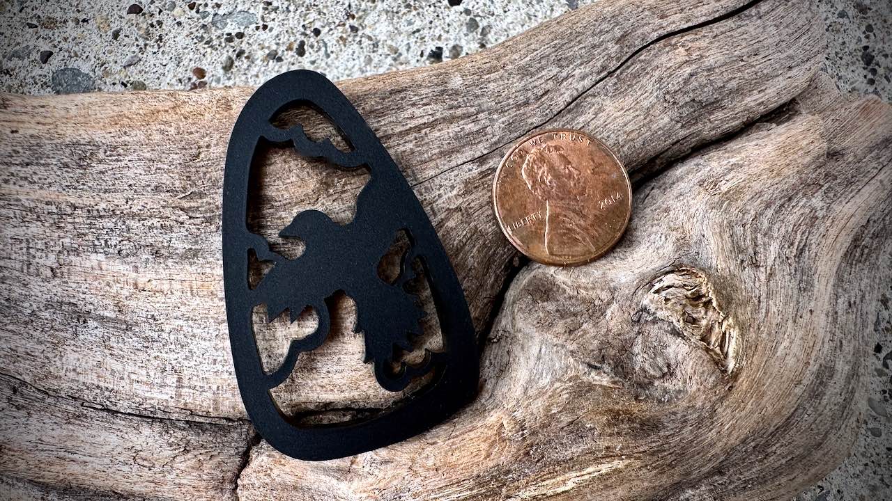 Acrylic Cutout Pendant—Raven—Black