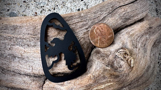 Acrylic Cutout Pendant—Raven—Black
