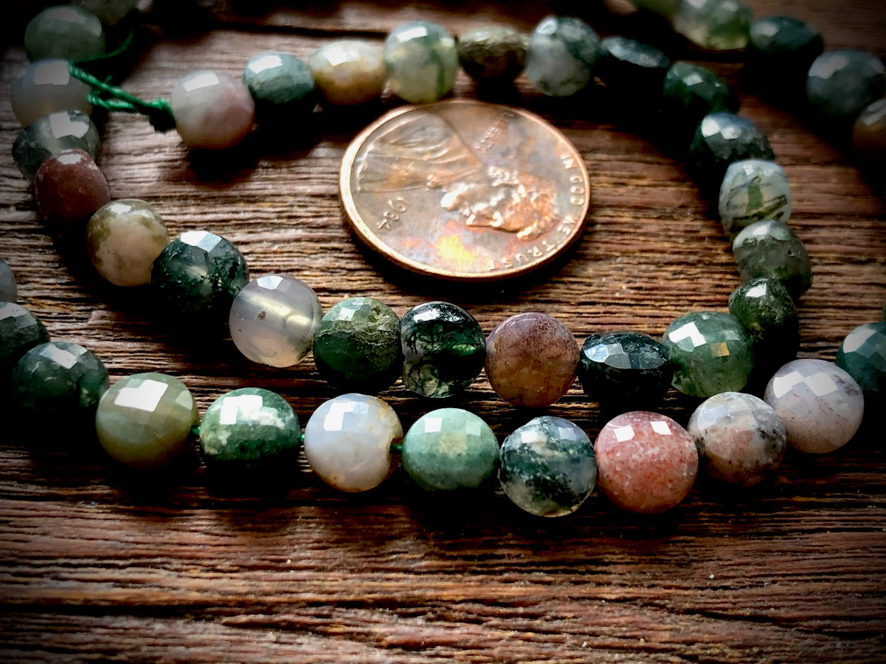 Fancy Jasper 6x7mm Faceted Coin Beads
