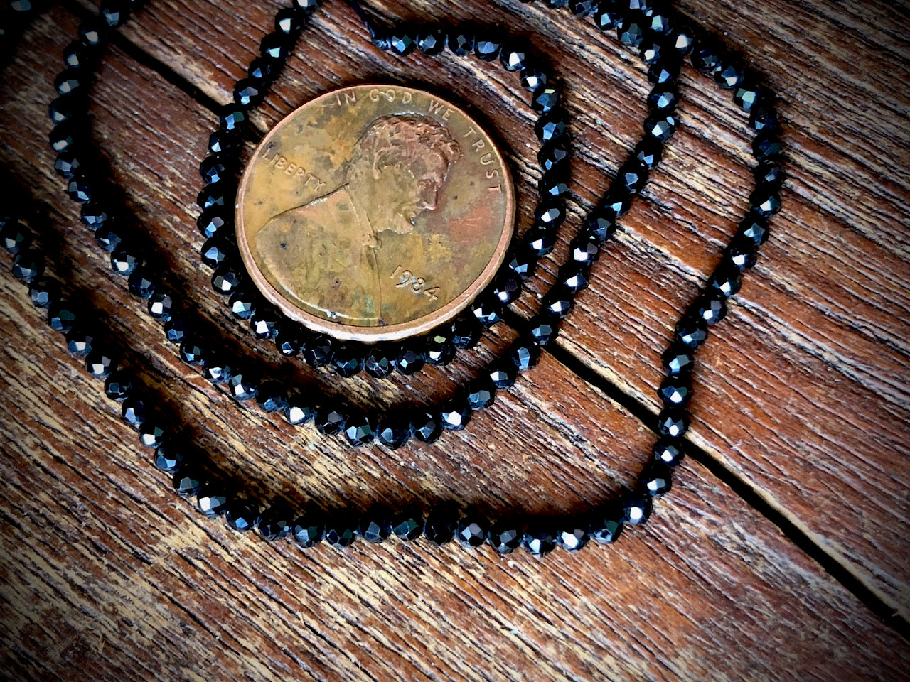 Black Spinel 2.5mm Faceted Round Beads