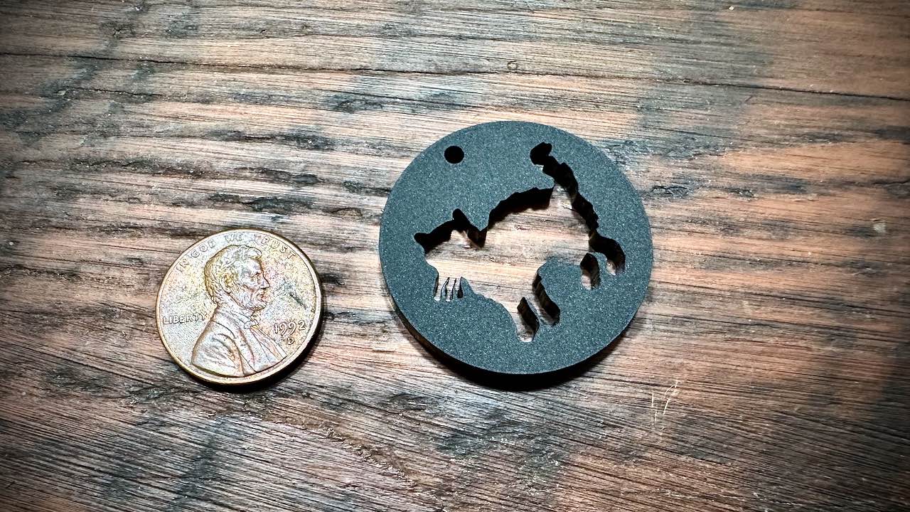 Acrylic Cutout Pendant—Halloween Cat Attack Now!—Black