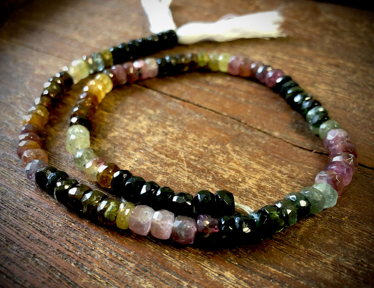 Strand of Tourmaline Faceted Rondelles