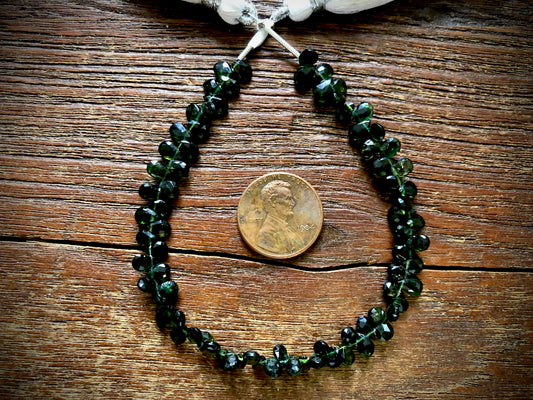 Strand of Chrome Diopside Faceted Briolettes