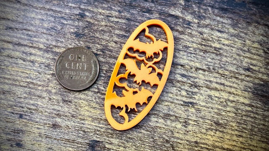 Acrylic Cutout Pendant—Bats—Bright Orange