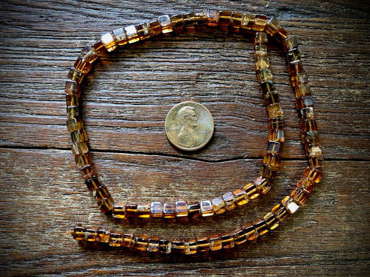 Strand of Hessonite Garnet Cubes