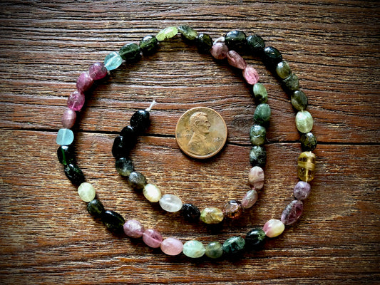 Strand of Tourmaline Pebbles
