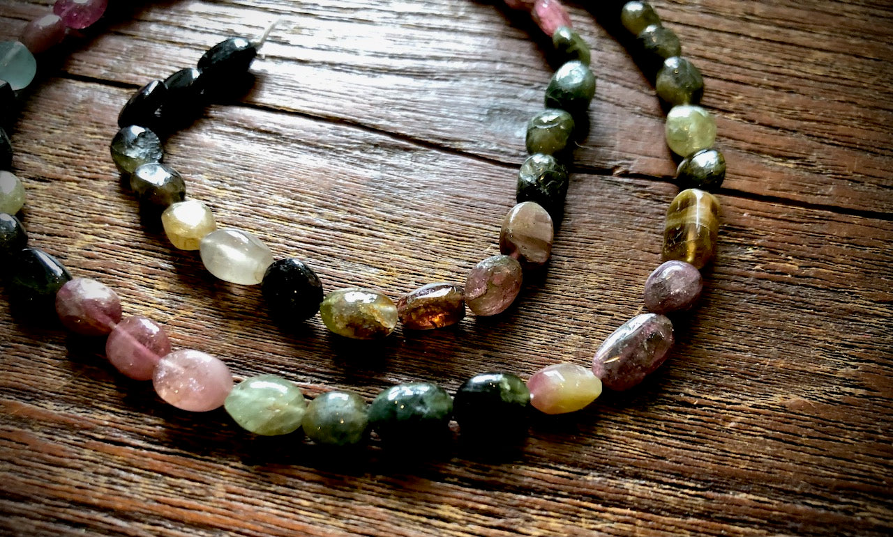 Strand of Tourmaline Pebbles