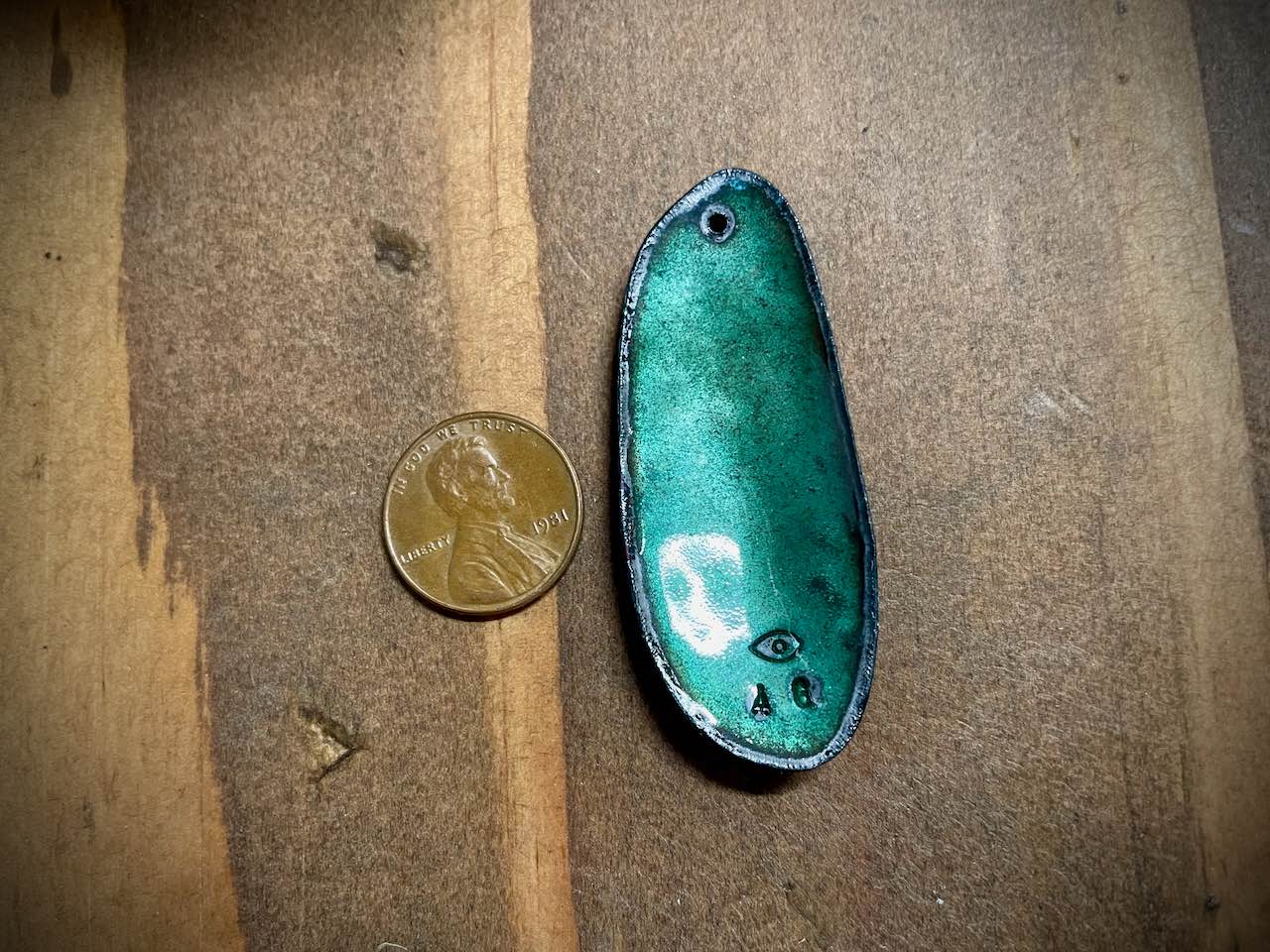 Sky Drop Enameled Pendant