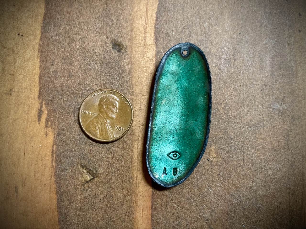 Sky Drop Enameled Pendant