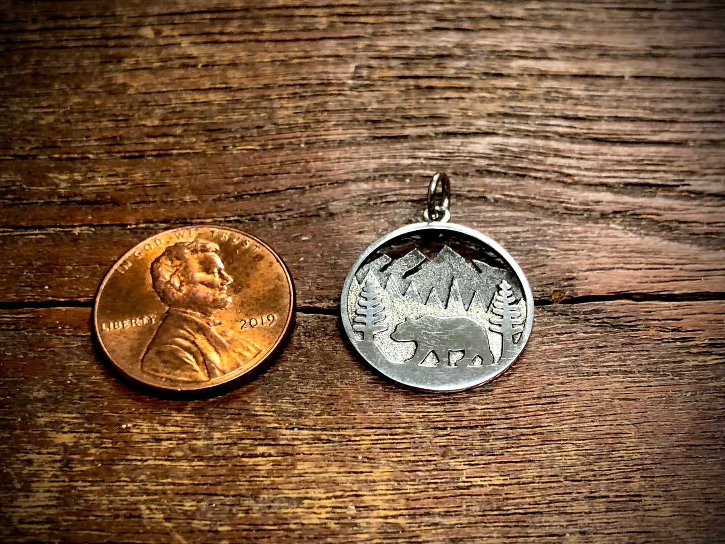Sterling Silver Bear Charm in Mountain Meadows