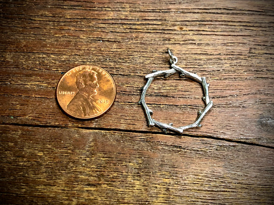 Sterling Silver Circle of Thorns Pendant Charm