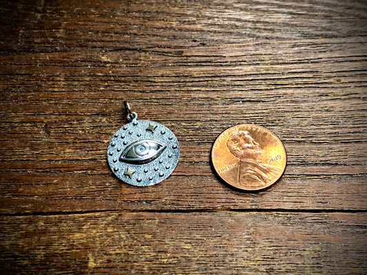 Mixed Metal Cosmic Eye Pendant Charm