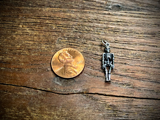 Sterling Silver 3D Skeleton Charm