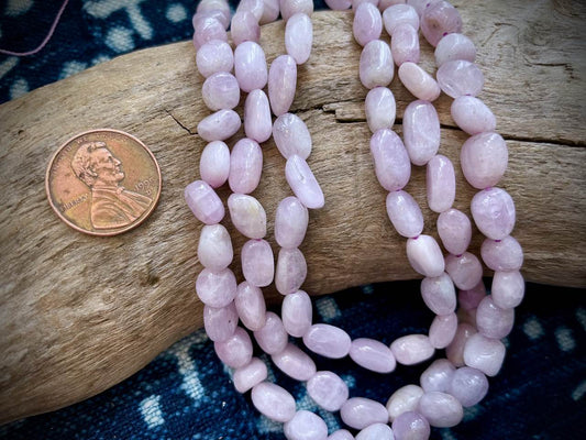 Kunzite Pebble Beads - 8mm x10mm - 15"