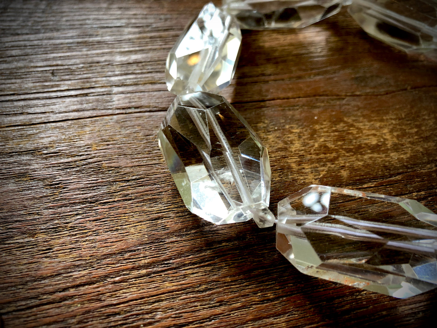 Rock Quartz Nugget Bead Strand - 35mm x 22mm
