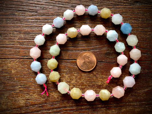 Beryl Faceted Barrel Bead Strand