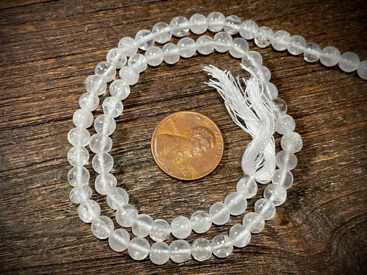 White Quartz 5mm-6mm Round Beads