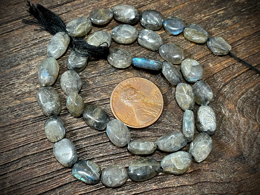 Labradorite 9mm x 7mm Pebble Beads