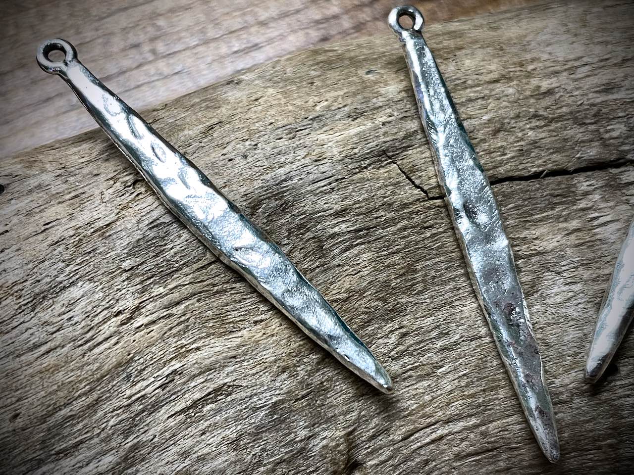 Dimpled Spike Pendant - Silver Plated