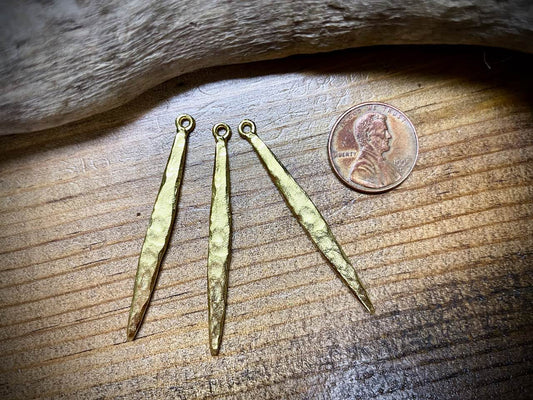 Dimpled Spike Pendant - Satin Gold Plated