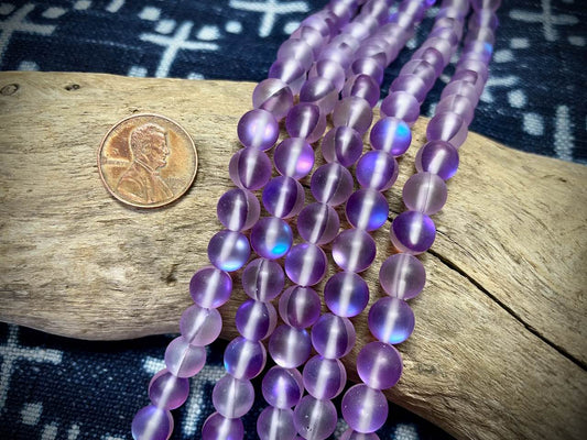 Mermaid Glass Rounds Strand - 8mm - 8"