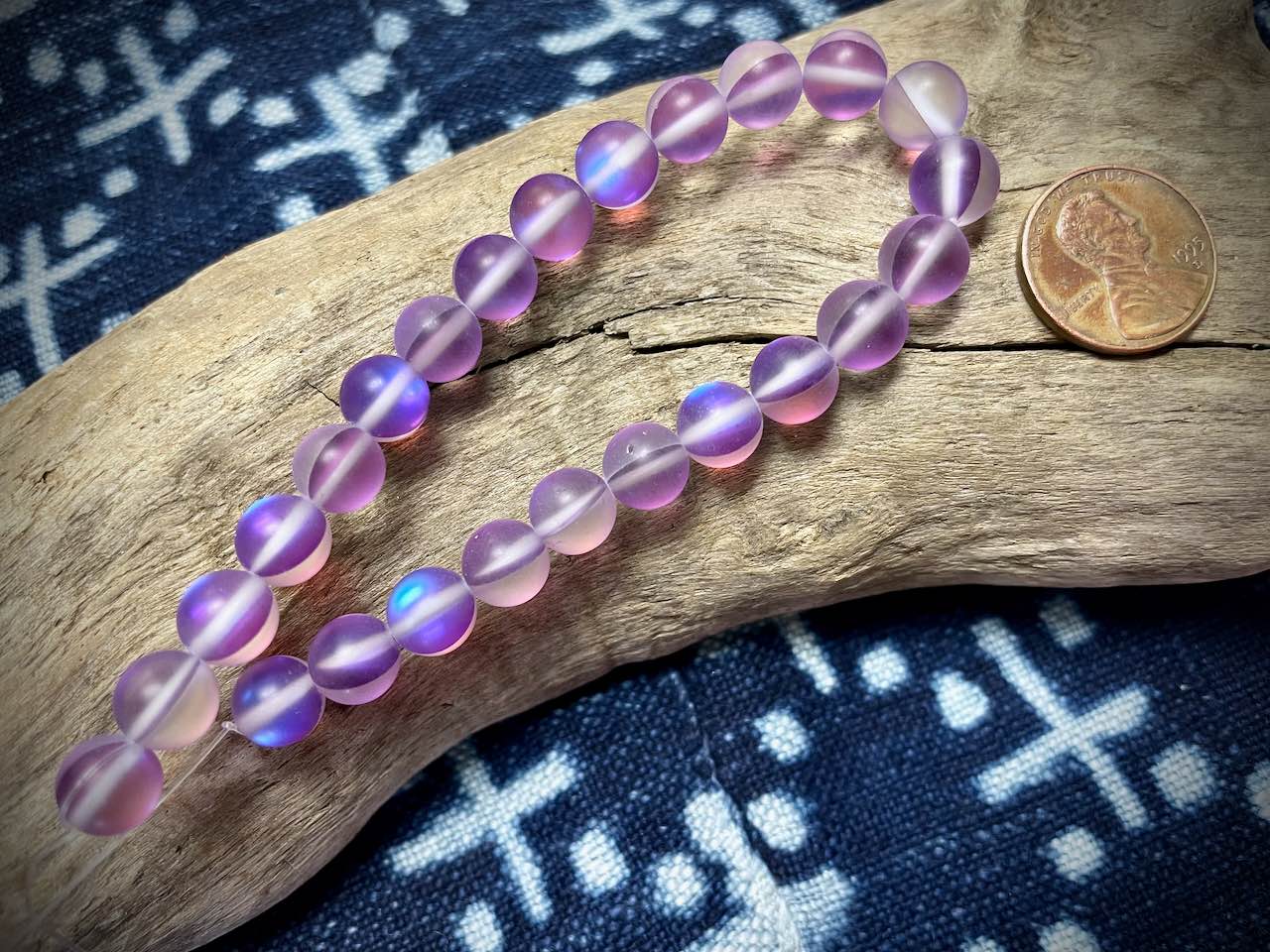 Mermaid Glass Rounds Strand - 8mm - 8"