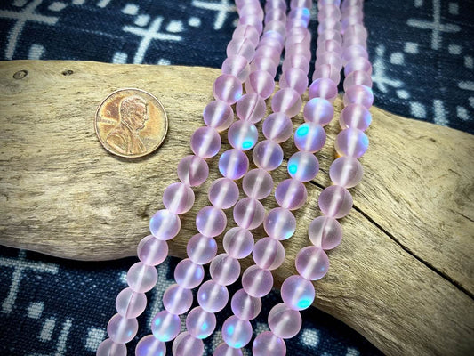 Mermaid Glass Rounds Strand - 8mm - 8"