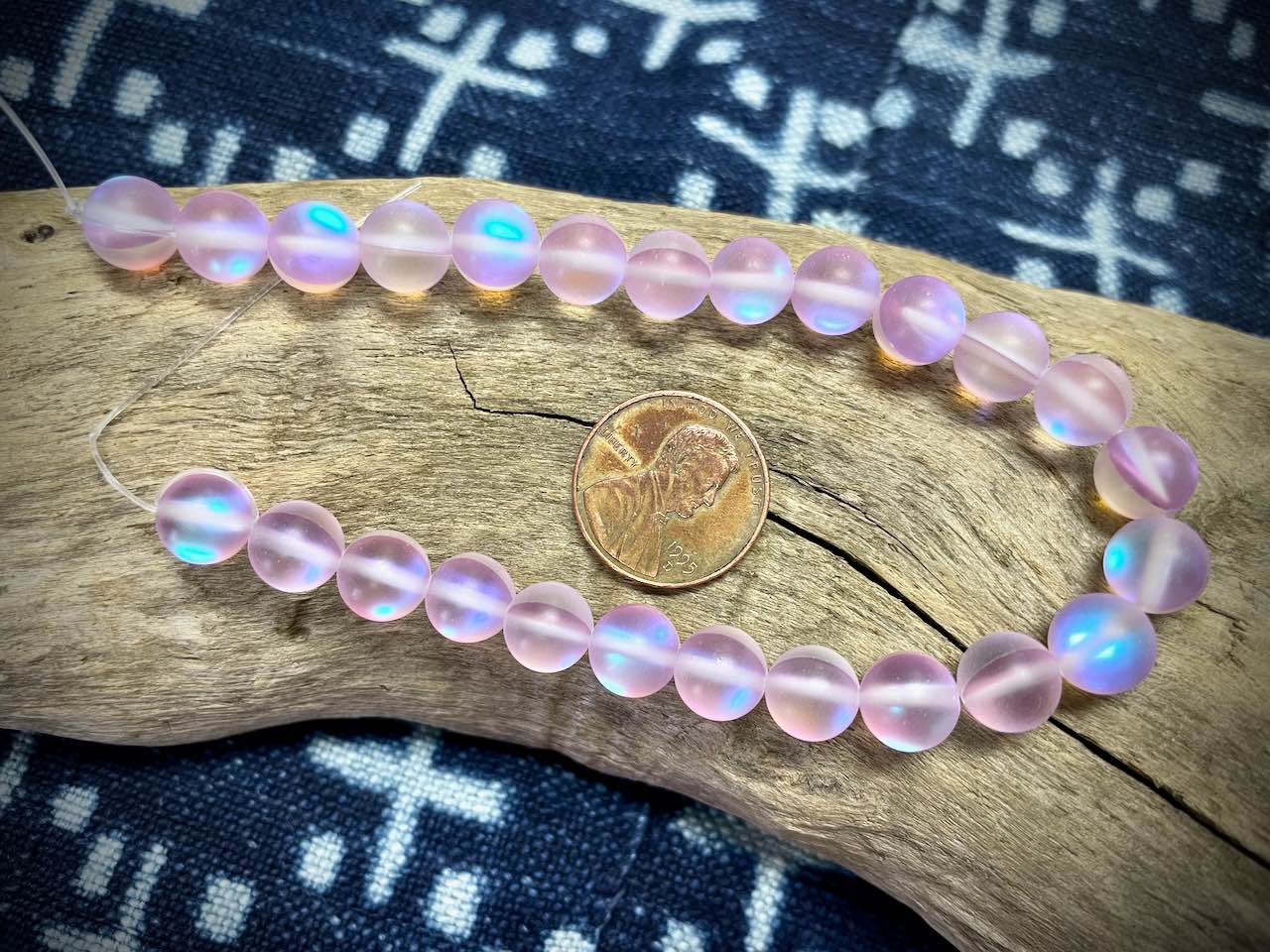 Mermaid Glass Rounds Strand - 8mm - 8"