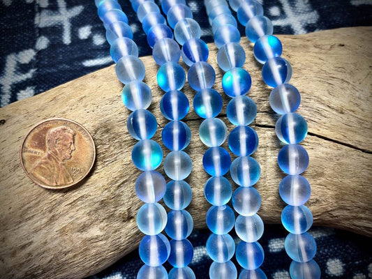 Mermaid Glass Rounds Strand - 8mm - 8"