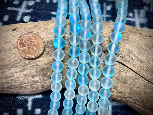 Mermaid Glass Rounds Strand - 8mm - 8"