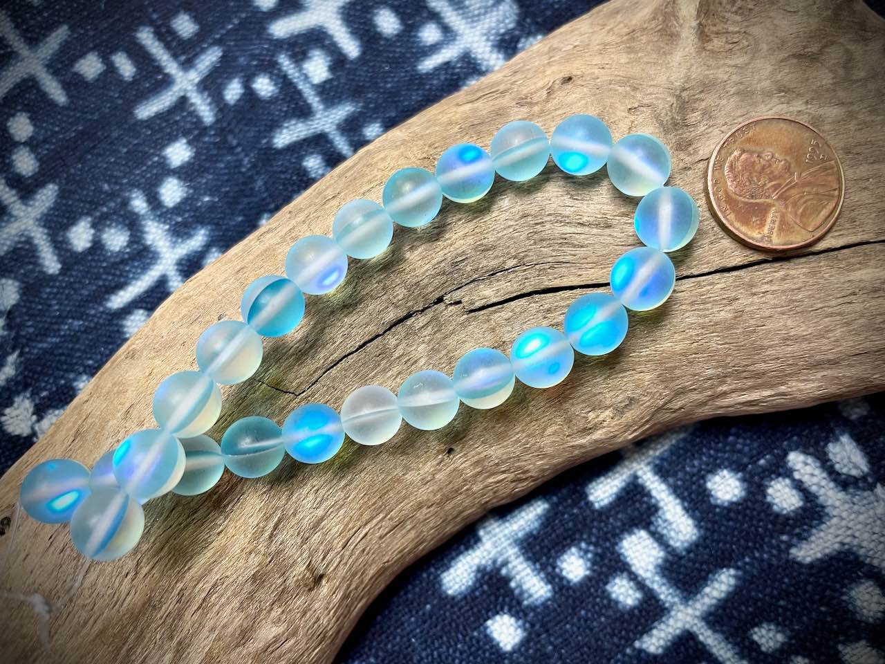 Mermaid Glass Rounds Strand - 8mm - 8"