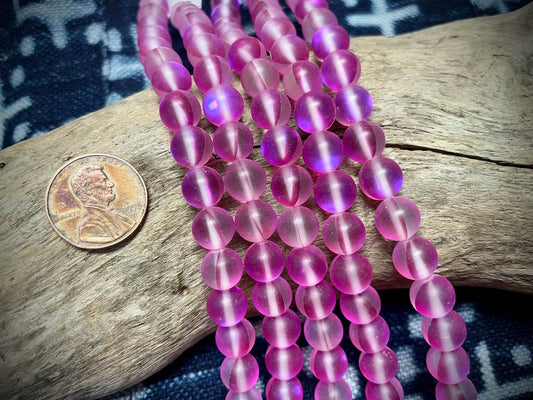 Mermaid Glass Rounds Strand - 8mm - 8"