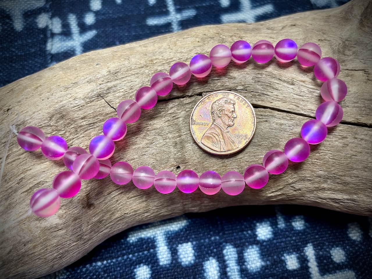 Mermaid Glass Rounds Strand - 6mm - 8"