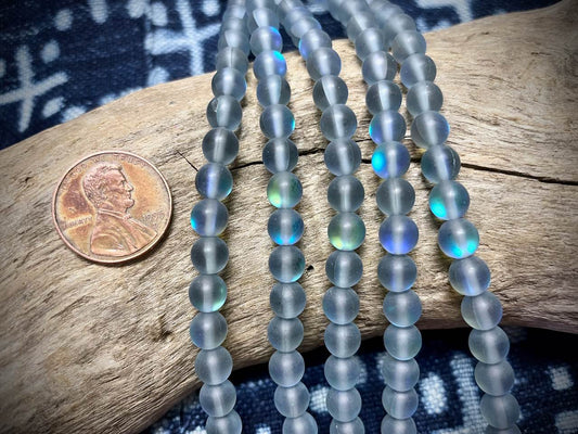 Mermaid Glass Rounds Strand - 6mm - 8"