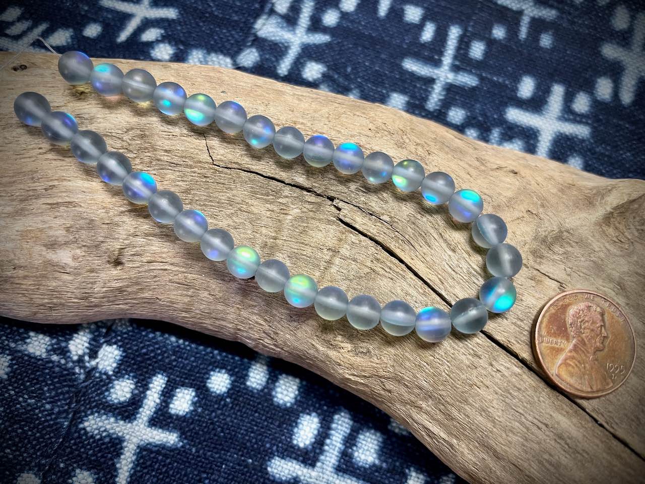 Mermaid Glass Rounds Strand - 6mm - 8"